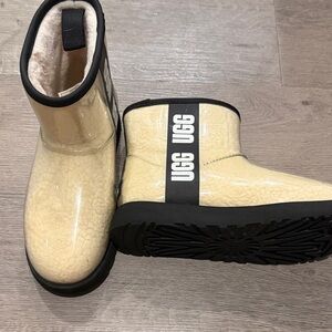 UGG Cream and Black Ankle Boots